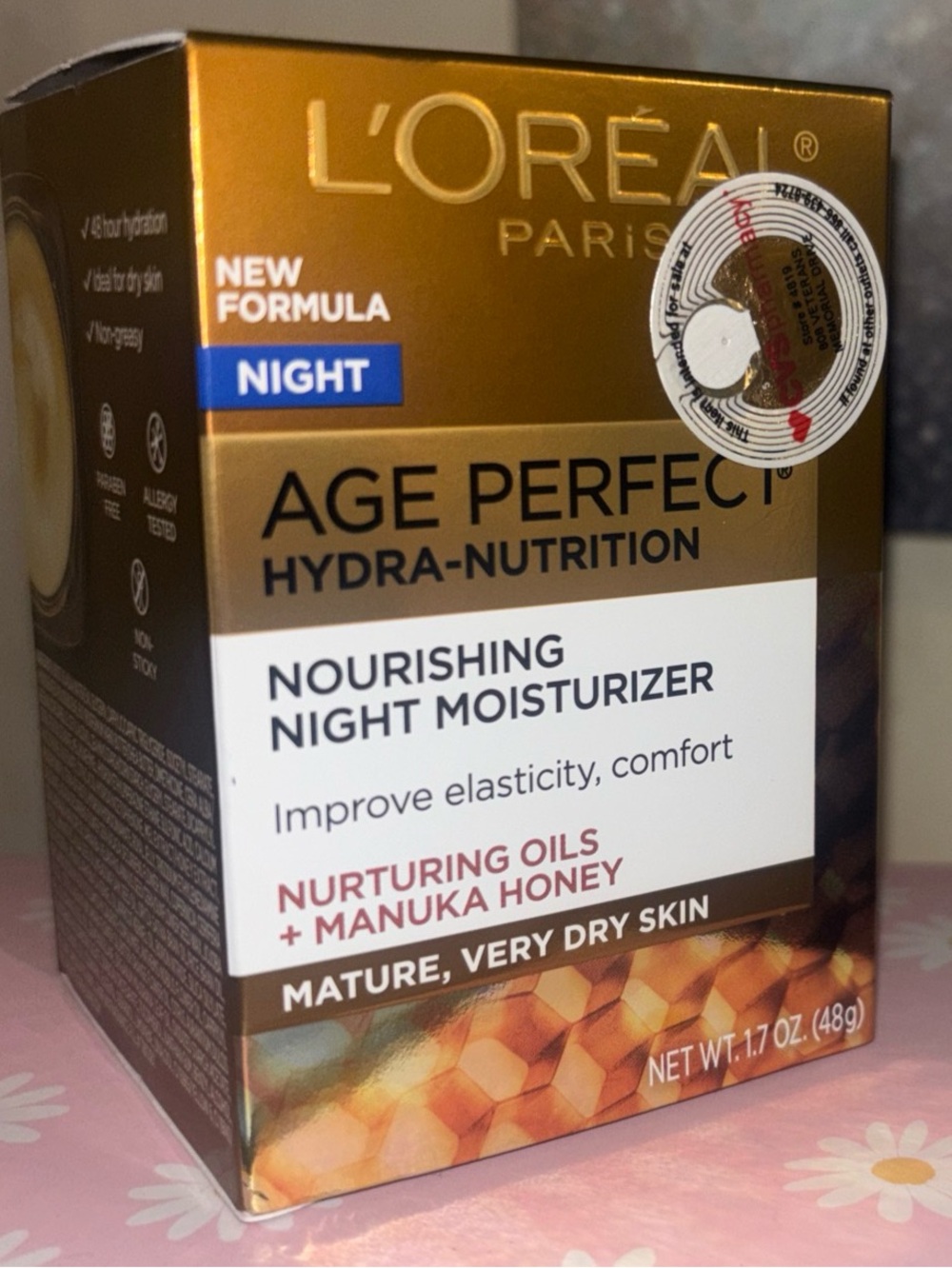 L'Oreal Age Perfect Hydra-Nutrition Night Moisturizer - Gold, White, Blue